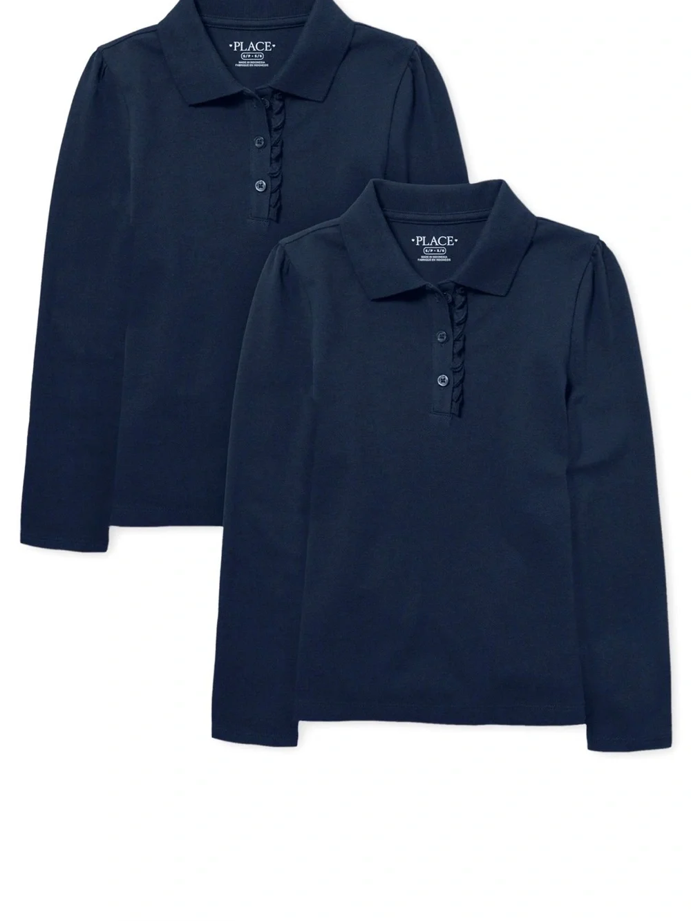 The Children's Place Navy Long-Sleeve Polo Top - 2 Pack